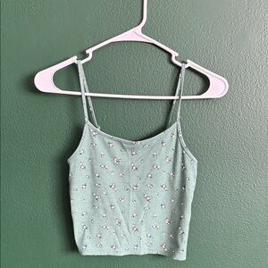 Green Floral Women's Tank Top